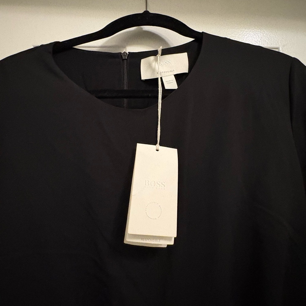 NWT BOSS Black Long Sleeve Dress - Picture 2 of 7